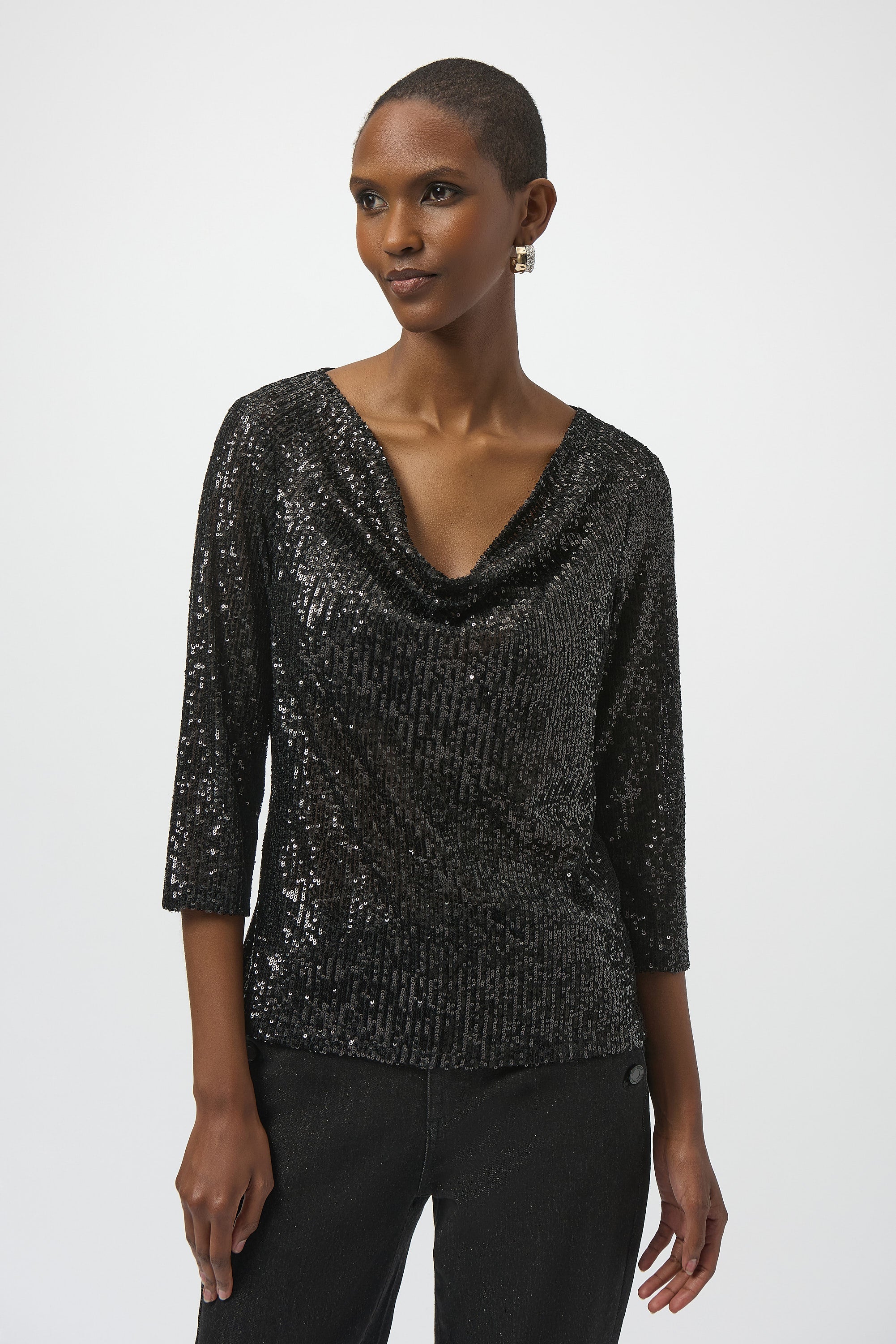 トップス S sequin offshoulder knit theredthread THEREDTHREAD / ザレッドスレッド】S sequin offshoulder knit