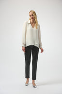 Joseph Ribkoff Foiled Heavy Knit Slim Fit Pants Style 254143