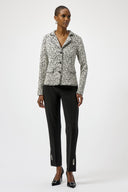 Joseph Ribkoff Abstract Jacquard Knit Fitted Blazer Style 254146
