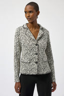 Joseph Ribkoff Abstract Jacquard Knit Fitted Blazer Style 254146