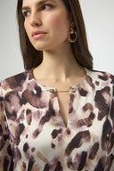 Joseph Ribkoff Animal Print Straight Top Style 254166
