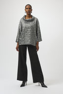 Joseph Ribkoff Foiled Jacquard Boxy Top Style 254169