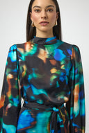 Joseph Ribkoff Black/Multi Abstract Print Straight Dress Style 254170