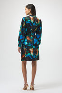 Joseph Ribkoff Black/Multi Abstract Print Straight Dress Style 254170