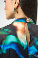 Joseph Ribkoff Black/Multi Abstract Print Straight Dress Style 254170