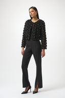Joseph Ribkoff Black Rosette Embroidered Bolero Style 254180