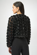Joseph Ribkoff Black Rosette Embroidered Bolero Style 254180