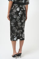 Joseph Ribkoff Sequin Embroidered Floral Print Pencil Skirt Style 254182