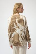 Joseph Ribkoff Abstract Print Tunic With Zipper Detail Style 254193