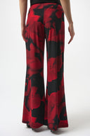 Joseph Ribkoff Black/Red Abstract Print Wide Leg Pants Style 254198