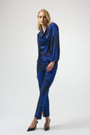 Joseph Ribkoff Floral Print Cowl Neck Top Style 254203