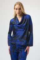 Joseph Ribkoff Floral Print Cowl Neck Top Style 254203