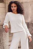 Frank Lyman Textured Crew Neck Pullover Style 254205