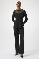 Joseph Ribkoff Silky Knit & Soutache Mesh Fitted Tunic Style 254213