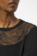 Joseph Ribkoff Silky Knit & Soutache Mesh Fitted Tunic Style 254213