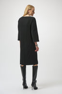 Joseph Ribkoff Black Pleated Straight Dress Style 254214