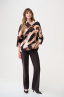 Joseph Ribkoff Abstract Print Boxy Tunic with Cowl Collar Style 254216