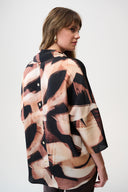 Joseph Ribkoff Abstract Print Boxy Tunic with Cowl Collar Style 254216