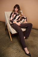 Joseph Ribkoff Abstract Print Boxy Tunic with Cowl Collar Style 254216