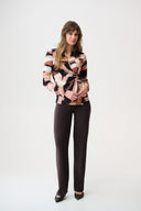 Joseph Ribkoff Abstract Print Fitted Wrap Top Style 254218