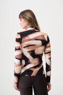 Joseph Ribkoff Abstract Print Fitted Wrap Top Style 254218