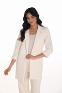 Frank Lyman Vanilla Notched Collar 3/4 Sleeve Jacket Style 254346
