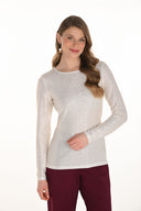 Frank Lyman Winter White/Gold Crew Neck Long Sleeve Top Style 254351