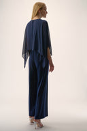Joseph Ribkoff Wide Leg Jumpsuit with Chiffon Overlay Style 254705