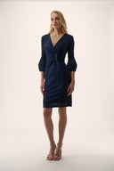 Joseph Ribkoff Lurex Cascade Knit Sheath Dress Style 254711