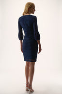 Joseph Ribkoff Lurex Cascade Knit Sheath Dress Style 254711