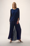 Joseph Ribkoff Straight Top with Pleated Chiffon Sleeves Style 254725