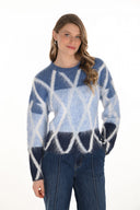 Frank Lyman Geometric Crew Neck Sweater Style 254891