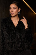 Joseph Ribkoff Faux Fur Collarless Boxy Jacket Style 254905