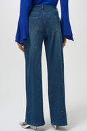 Joseph Ribkoff Classic Wide Leg Jeans with Rhinestones Style 254921