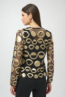 Joseph Ribkoff Mesh and Leatherette Collarless Jacket Style 254923