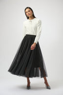 Joseph Ribkoff Black Tulle Flared Skirt Style 254927