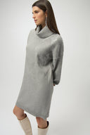 Joseph Ribkoff Grey Melange Straight Dress with Sequin Detail Style 254931