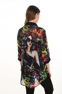 Frank Lyman High-Low Abstract Print Top Style 254932