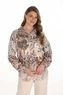 Frank Lyman Shirt With Graphic & Leopard Heart Detail 254934