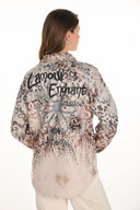 Frank Lyman Shirt With Graphic & Leopard Heart Detail 254934