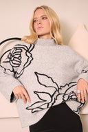 Joseph Ribkoff Sweater Knit Floral Print Pullover Style 254943