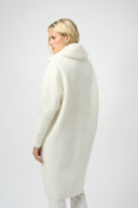 Joseph Ribkoff Feather Yarn and Faux Fur Sweater Coat Style 254954