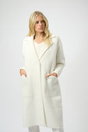 Joseph Ribkoff Feather Yarn and Faux Fur Sweater Coat Style 254954
