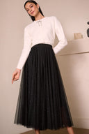 Joseph Ribkoff Cardigan with Rhinestone Bow Style 254955