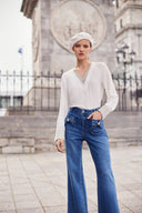 Frank Lyman Embellished V-neck Blouse Style 254989