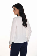 Frank Lyman Embellished V-neck Blouse Style 254989