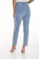 Frank Lyman Embroidered Mid-rise Slim Jeans Style 256739U