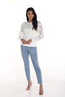 Frank Lyman Embroidered Mid-rise Slim Jeans Style 256739U