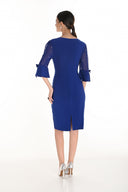 Frank Lyman Imperial Blue Bell-sleeve Sheath Dress Style 259025