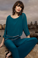 Frank Lyman Silky Knit & Chiffon Top Style 259042